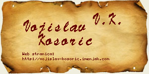 Vojislav Kosorić vizit kartica
